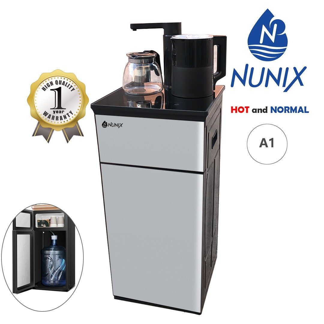 2026/06/1002242480.jpg Nunix A1 Bottom Load Hot And normalWater Dispenser - silver - Image 1