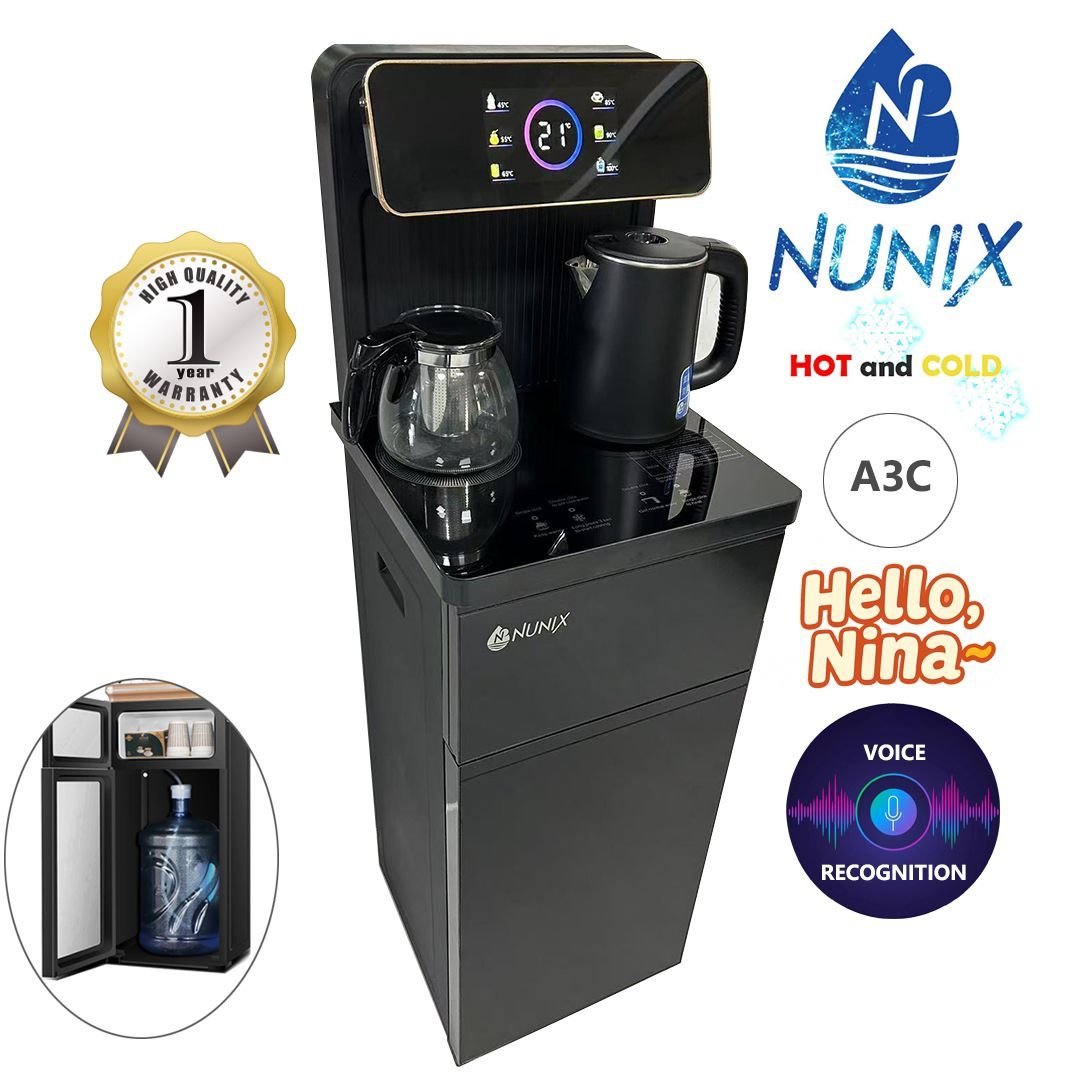 2026/06/1002242704.jpg Nunix A3C hot and cold bottom load water dispenser with voice recognition - Image 1