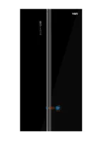VON 442L Side By Side No-Frost Fridge (VARZ-20NHK) - Black Mirror Glass Finish