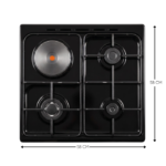 Ramtons 3Gas+1Electric 58X58 Silver (Black Top) Cooker - RC/306 - Image 3