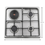 Ramtons 3Gas+1Electric 58X58 Black (Inox Top) Cooker - RC/310 - Image 3