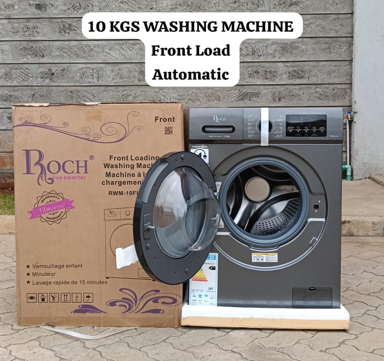 2026/08/1002581503.jpg Roch 10/7kgs wash and dry front load washing machine - Image 1