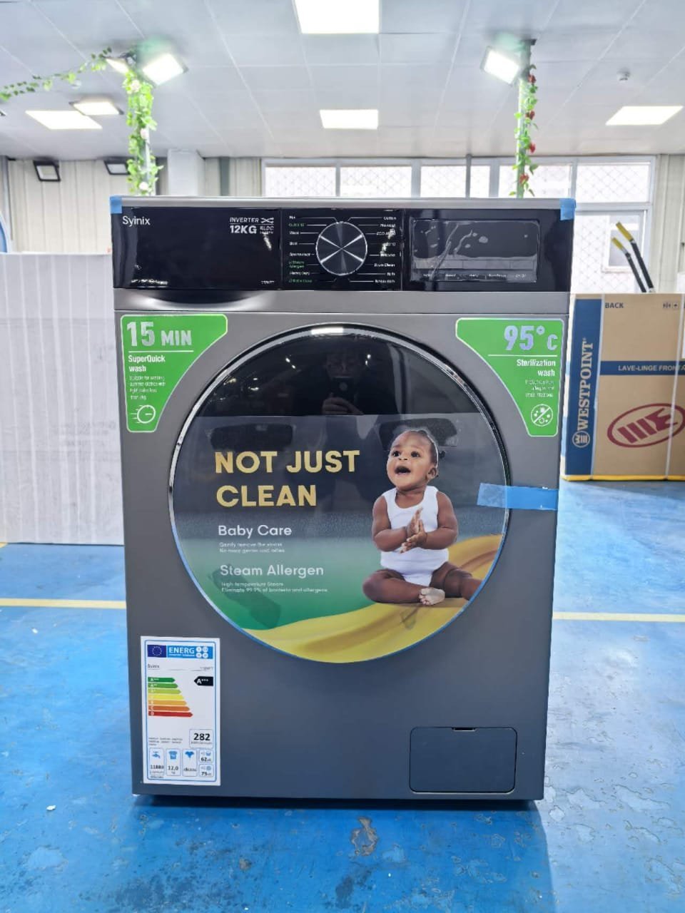 2026/08/1002581523.jpg Syinix 12KG Washing Machine Front Loading - Image 1