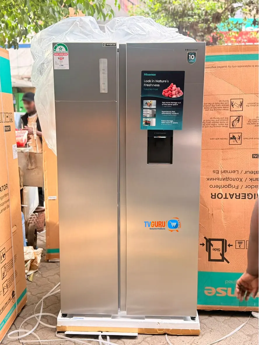 Hisense REF5585R 541L Closed Hisense REF558DR 541L Side-by-Side Fridge with Water Dispenser (Silver) - Image 1